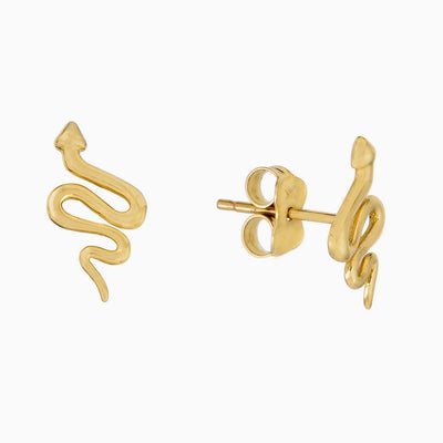 14K GOLD SNAKE STUD EARRINGS