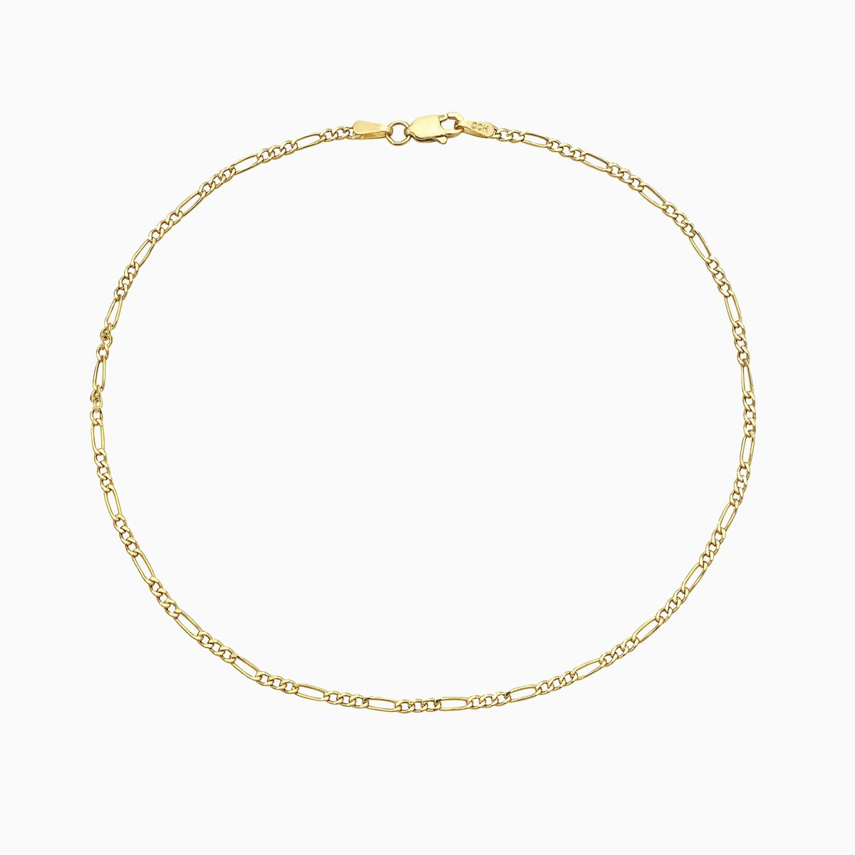 Solid Gold Figaro 3+1 Link Chain Anklet