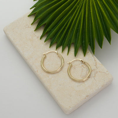 10K Gold Squared off hoop Earrings