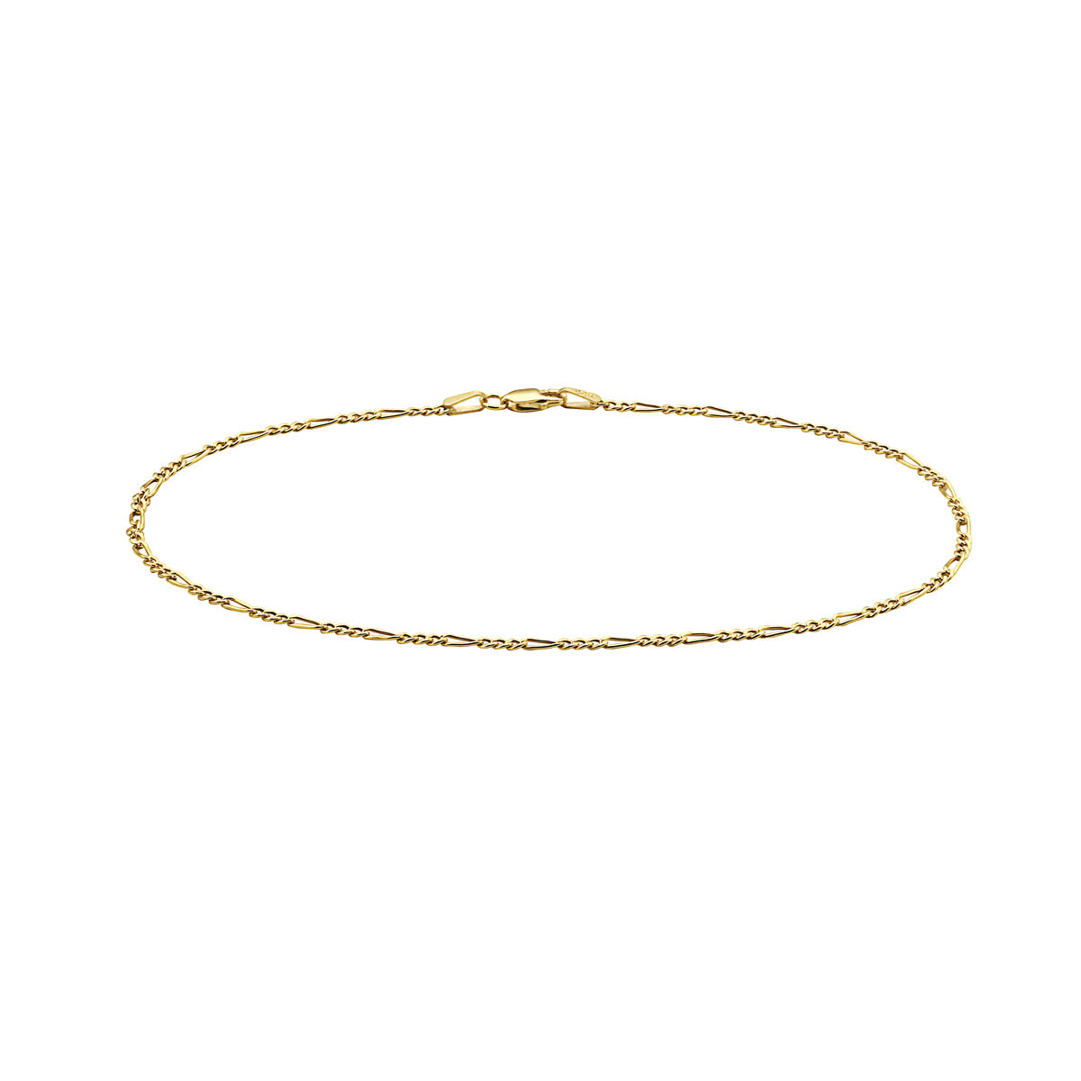 Solid Gold Figaro 3+1 Link Chain Anklet