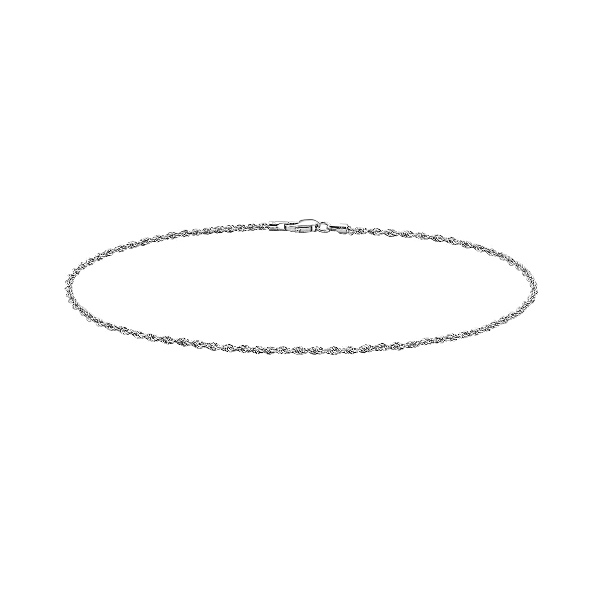 Solid Gold Diamond Cut Rope Chain Anklet