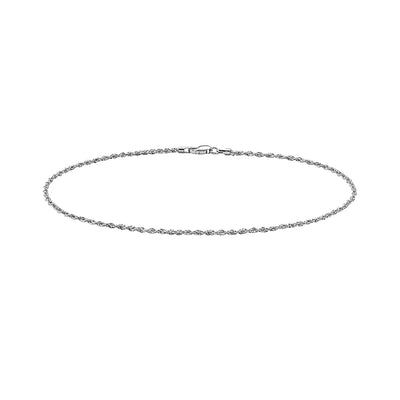 Solid Gold Diamond Cut Rope Chain Anklet