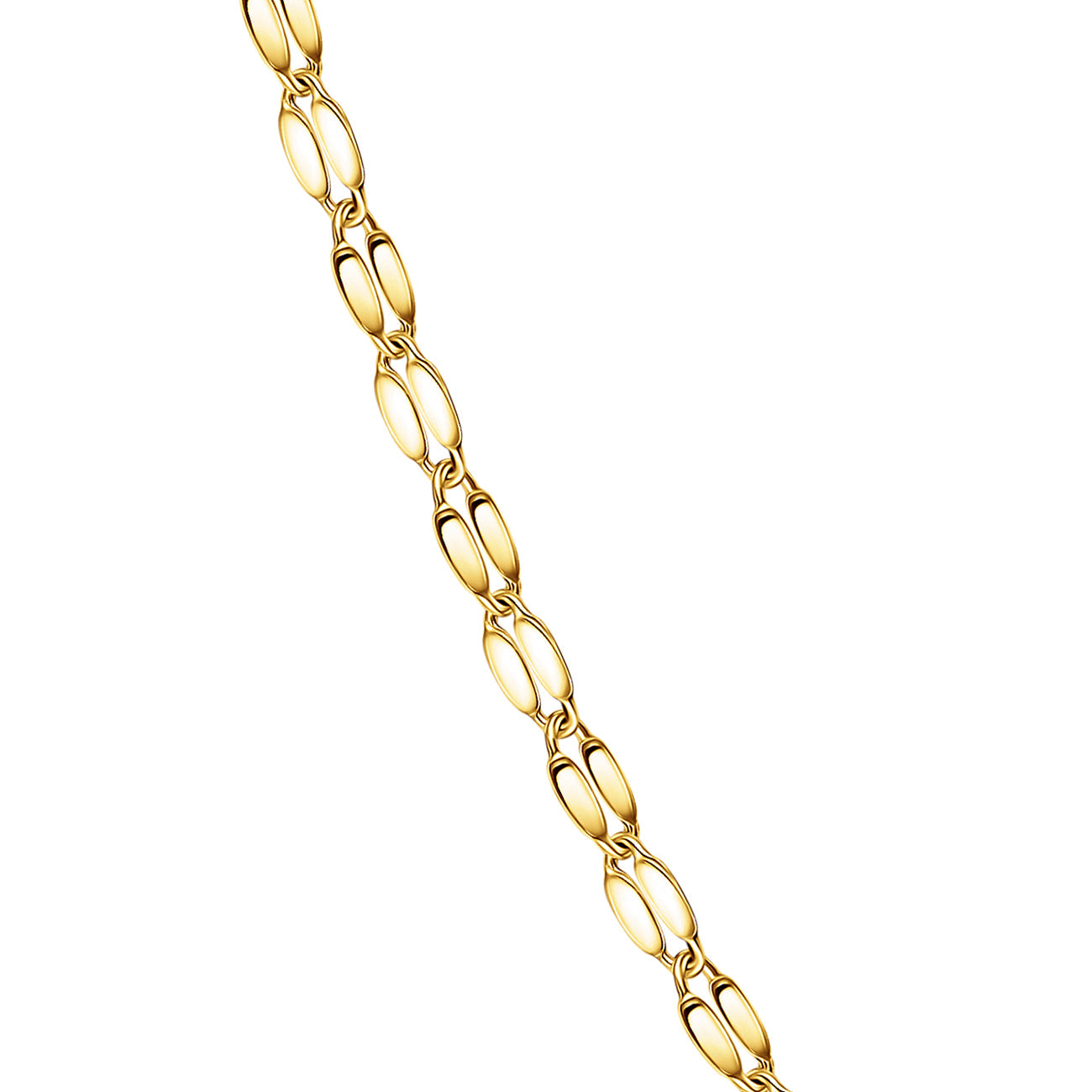 18K Gold Diamond Cut Mirror Chain Necklace