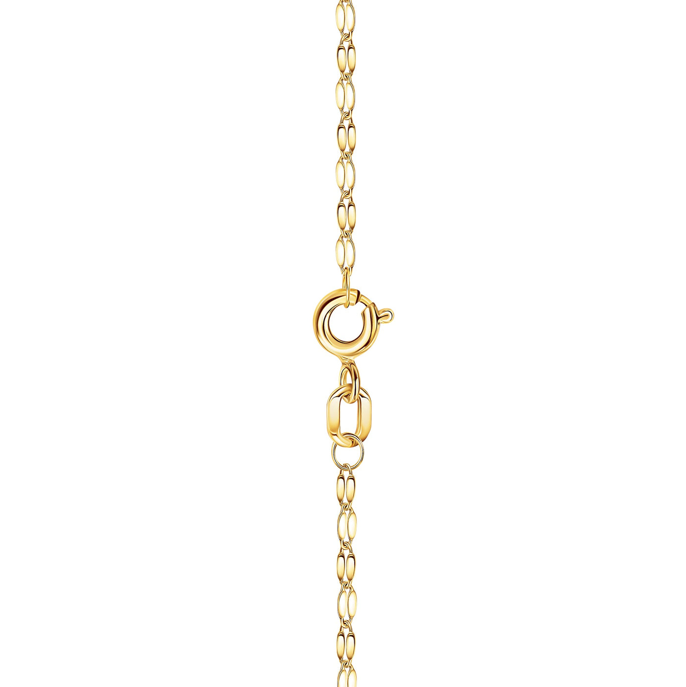 18K Gold Diamond Cut Mirror Chain Necklace