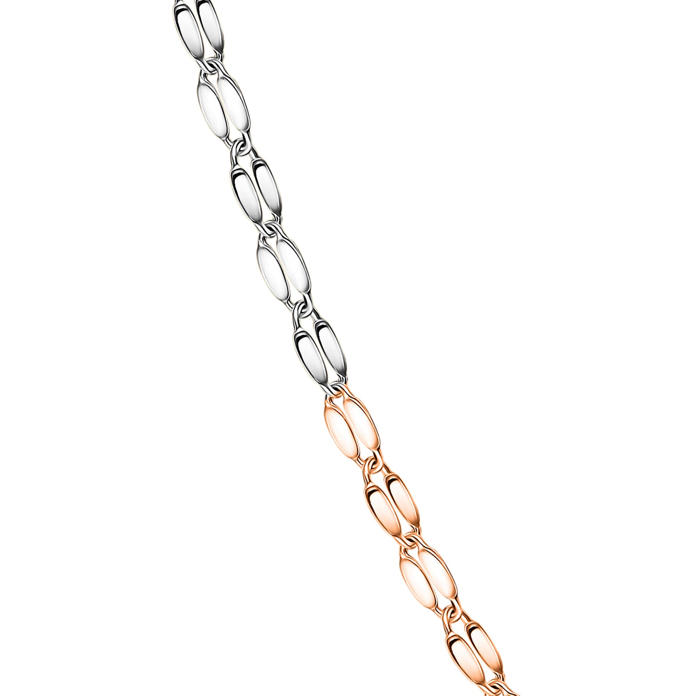 10K Solid Gold 3 tone Diamond Cut Mirror Chain Necklace