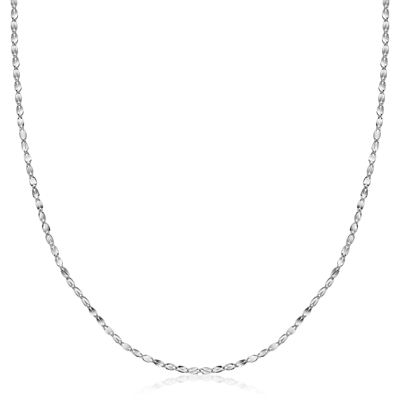 18K Gold Diamond Cut Mirror Chain Necklace