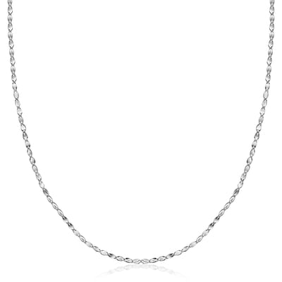 18K Gold Diamond Cut Mirror Chain Necklace