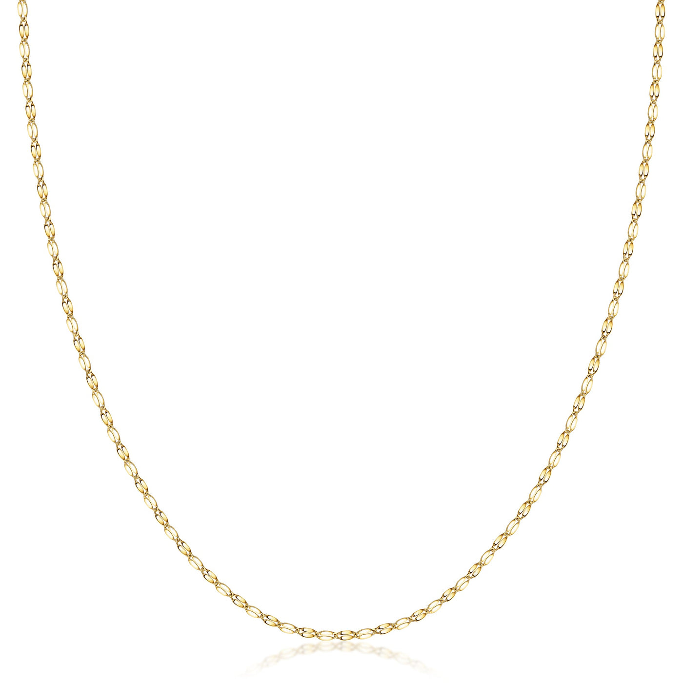 14K Gold Diamond Cut Mirror Chain