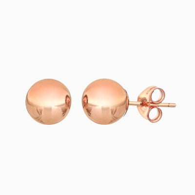 14K ROSE GOLD BALL STUDS