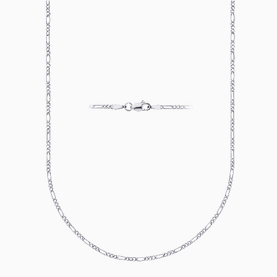 Sterling Silver 2MM Figaro Link Chain Necklace