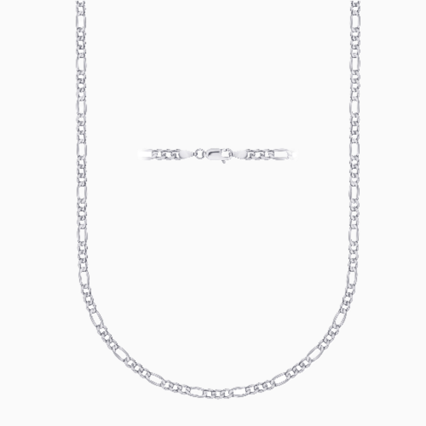 Silver 3MM Figaro Chain Necklace