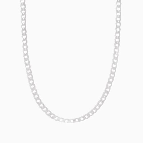 Silver 3MM Curb Chain Necklace