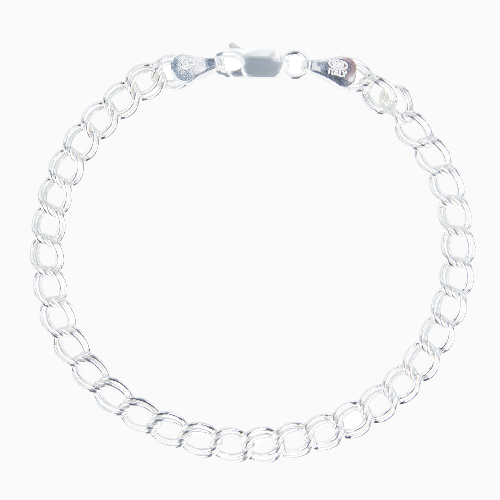 Silver Charm Link Chain Bracelet