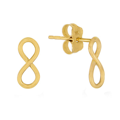 14K GOLD INFINITY STUD EARRINGS