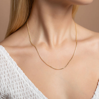 14K GOLD CURB CHAIN NECKLACE