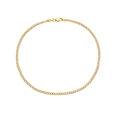 14K GOLD CUBAN CURB CHAIN ANKLET