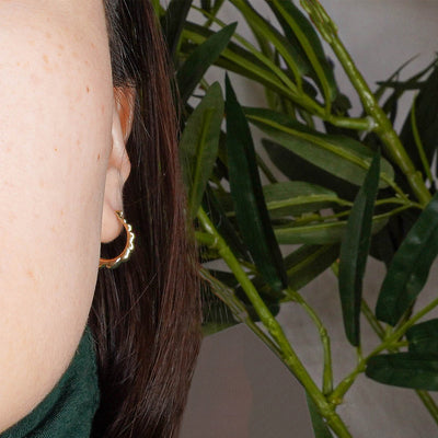 Solid Gold Graduating Braid Hoop Earrings