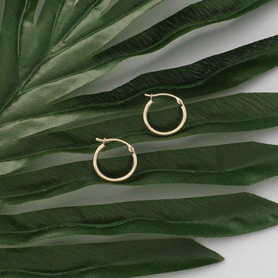 Solid Gold High Polish Hoop Earrings