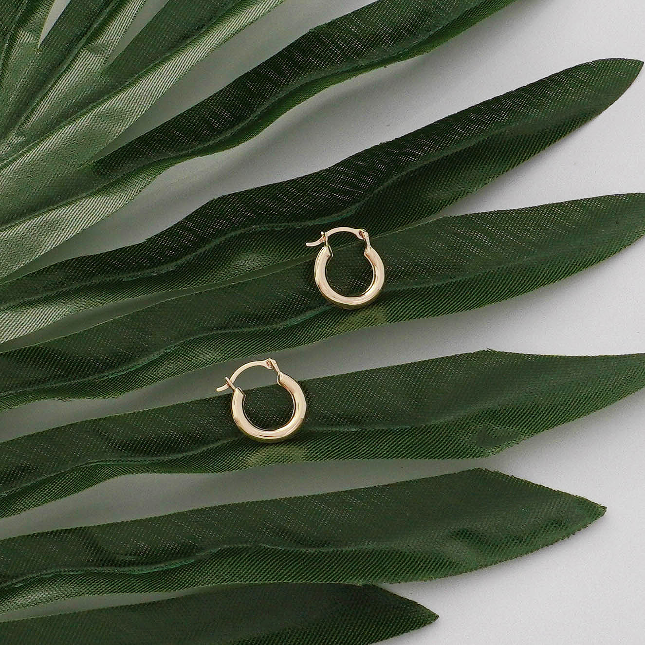 14K Gold Baby Shrimp hoop earrings