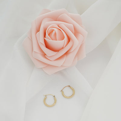 Solid Gold High Polish Thick Round Hoop Earrings