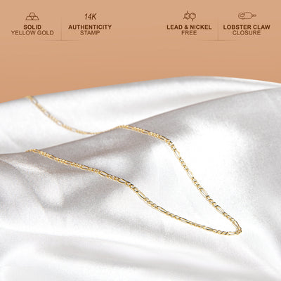 14K Gold Figaro Chain Necklaces