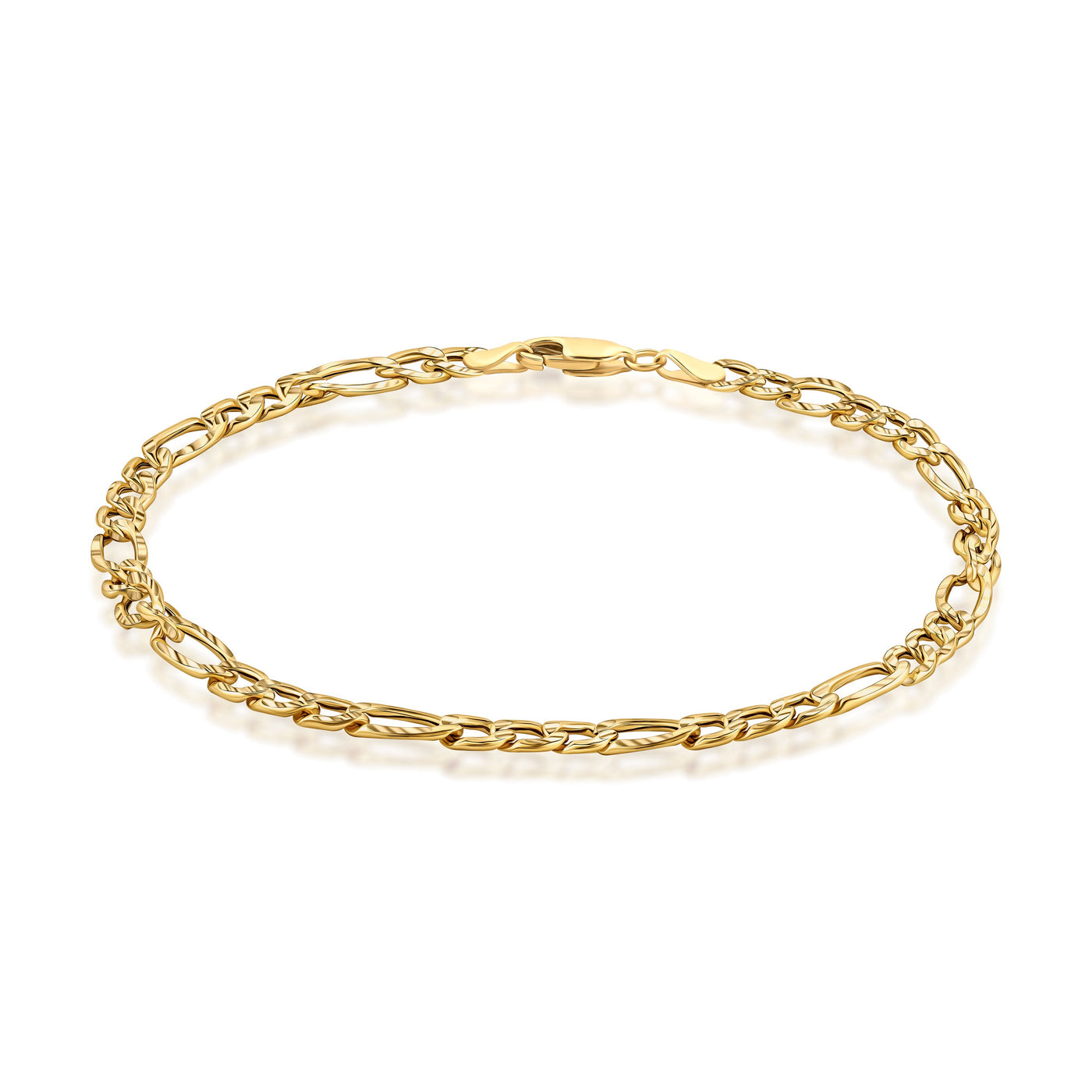 14K Gold Figaro Link Chain Bracelets for Men