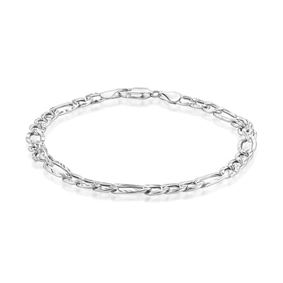 10K Gold Figaro Link Chain Bracelet