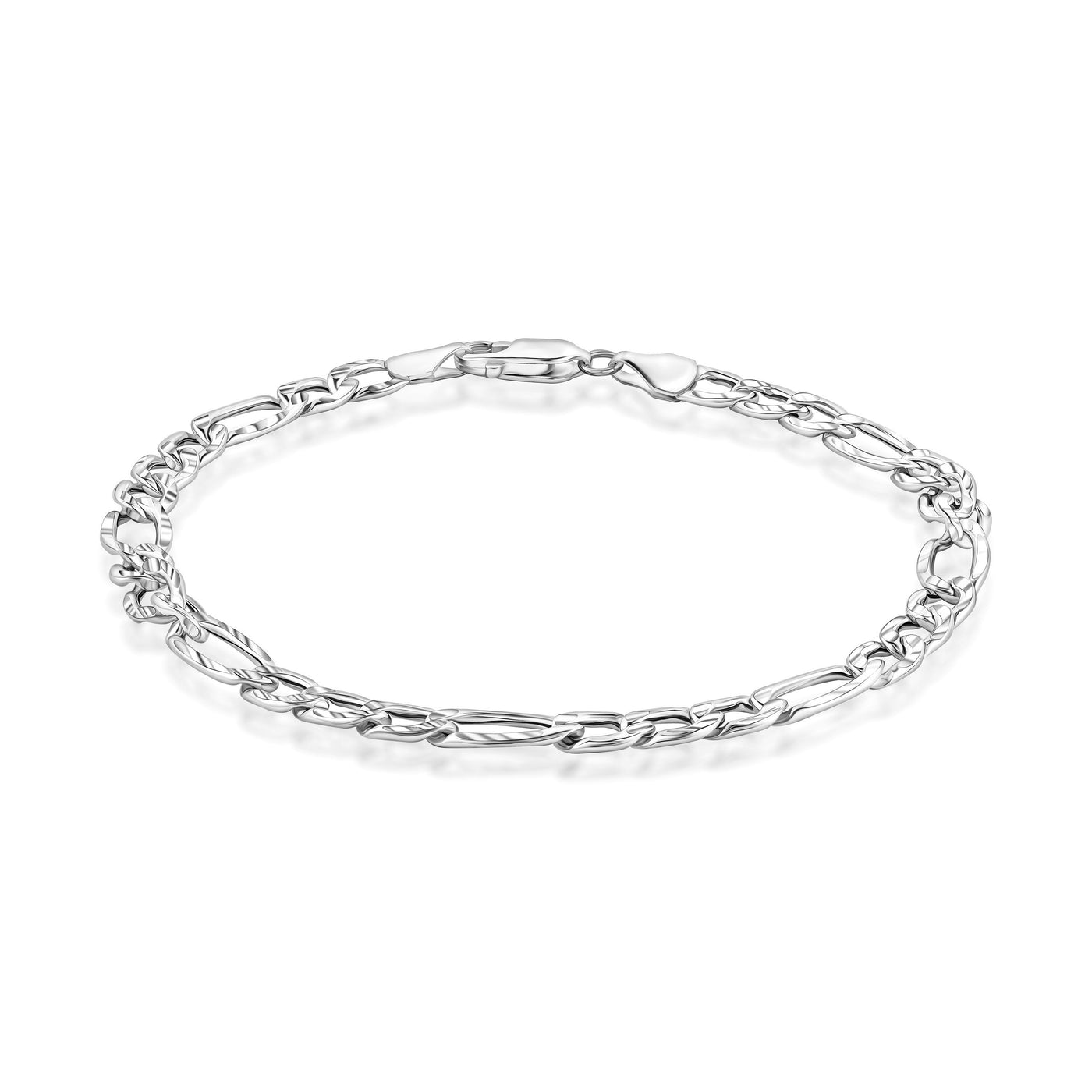 10K Gold Figaro Link Chain Bracelet