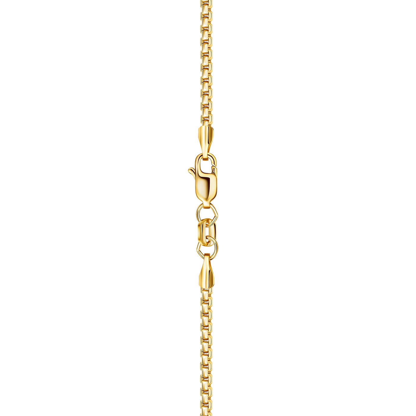 14K Gold Round Box Chain Necklace