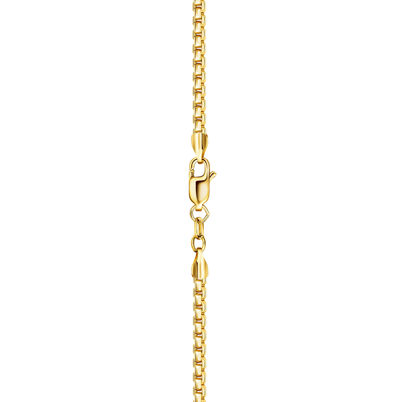 MENS 14K Gold Round Box Chain Necklace