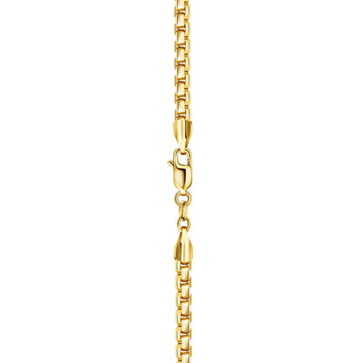 MENS 14K Gold Round Box Chain Necklace