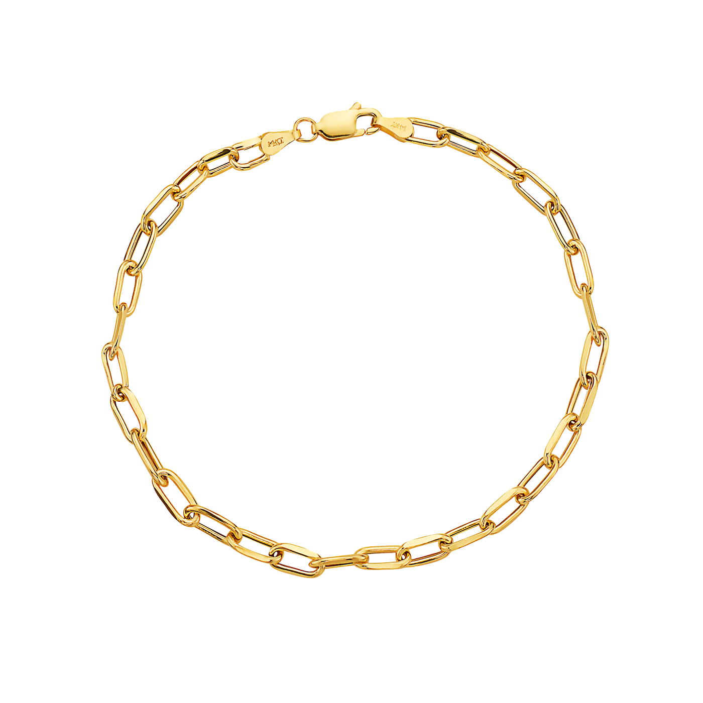 14K GOLD PAPERCLIP CHAIN BRACELET