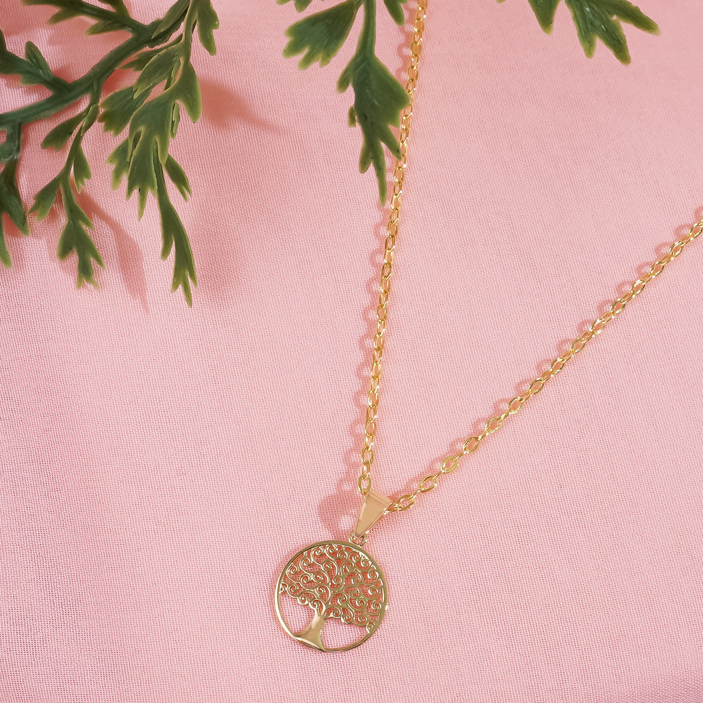 14K Gold Tree of Life Dainty Pendant