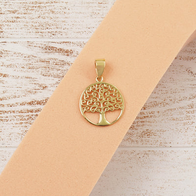 14K Gold Tree of Life Dainty Pendant