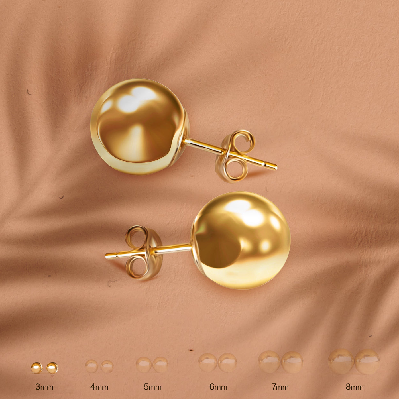 14K GOLD BALL STUDS