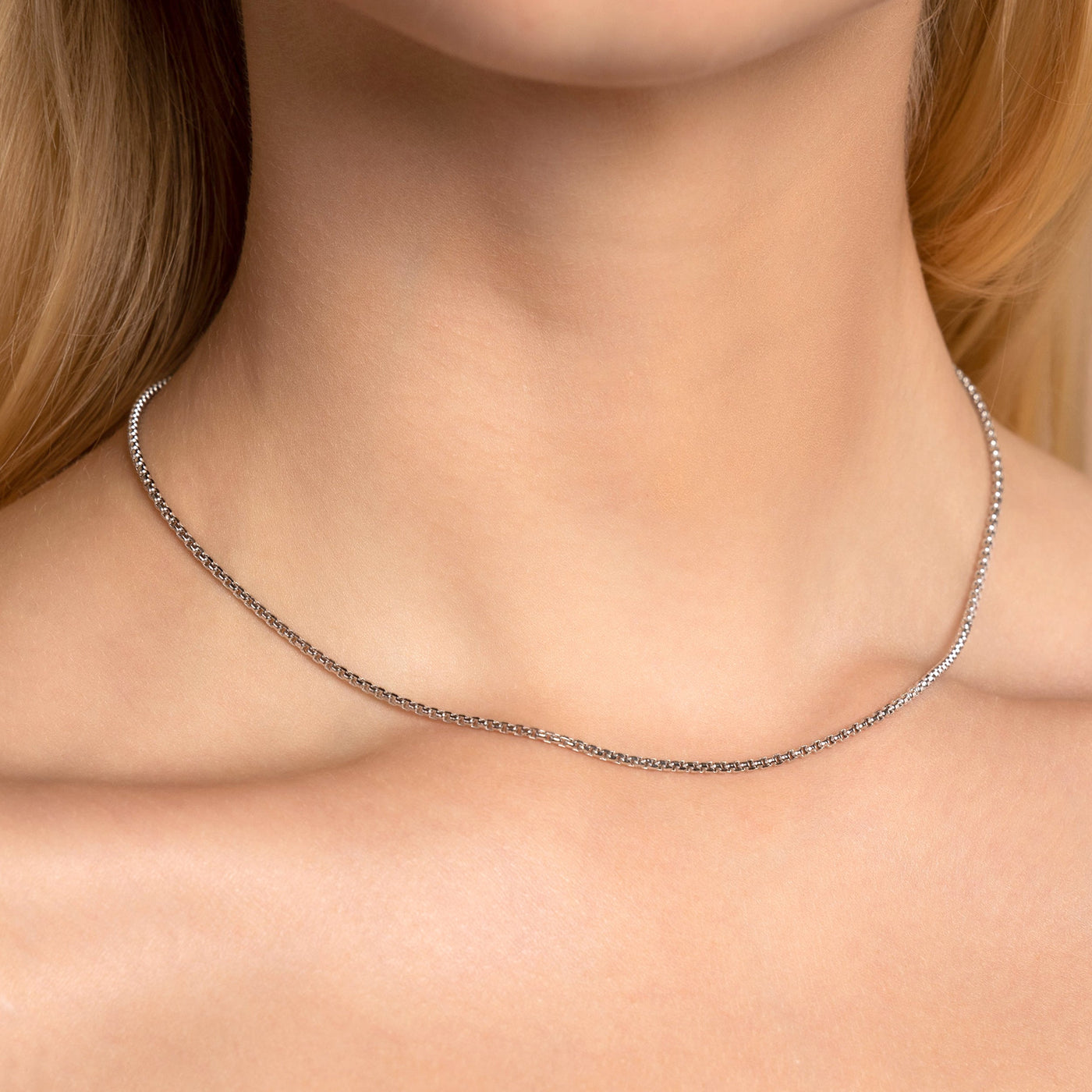 14K Gold Round Box Chain Necklace