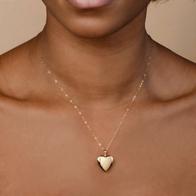 14K Solid Gold Heart Locket