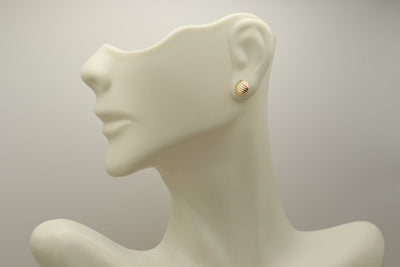 14K Gold Lined Button Disc Small Stud Earrings