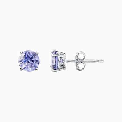 Silver Tanzanite Stud Earrings