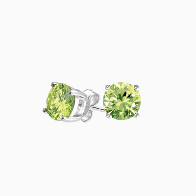 Silver Peridot Stud Earrings