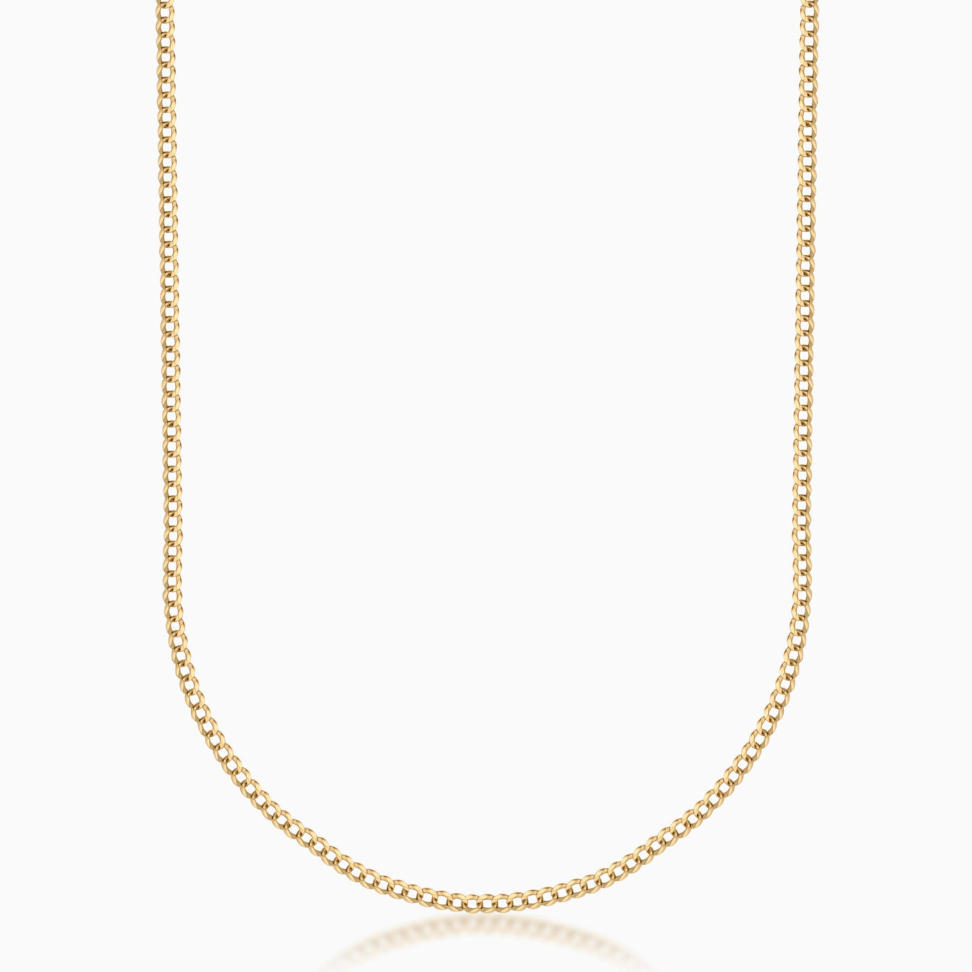 Men's Thin 14K Gold Curb Chain Necklace