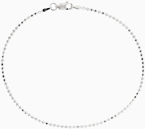 Silver Ball Bead Chain Anklet