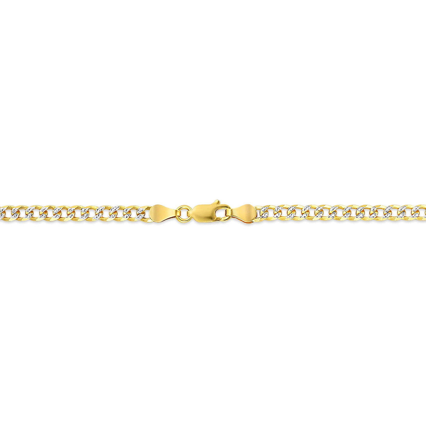 Gold over Sterling Silver Two Tone Diamond Cut Cuban Chains