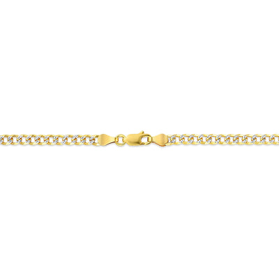 Gold over Sterling Silver Two Tone Diamond Cut Cuban Chains