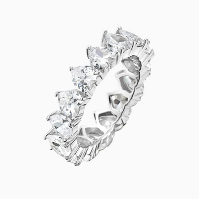 Silver Diamond Heart Ring