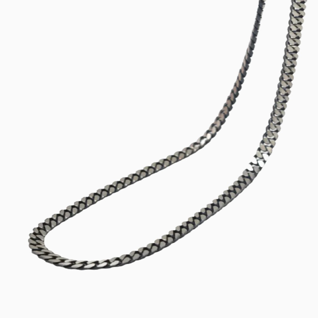 Sterling Silver Gunmetal Cuban Chain