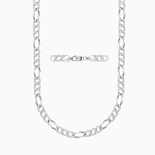 Silver 5MM Figaro Chain Necklace