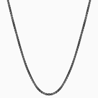 Sterling Silver Round Box Chain Necklace