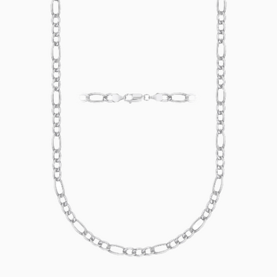 Silver 4MM Figaro Chain Necklace