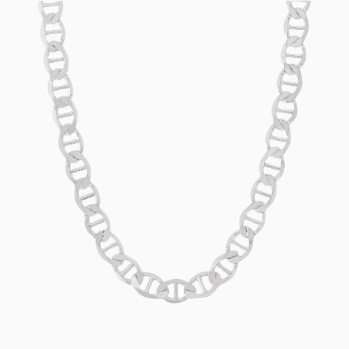 Silver 7.5MM Mariner Chain Necklace